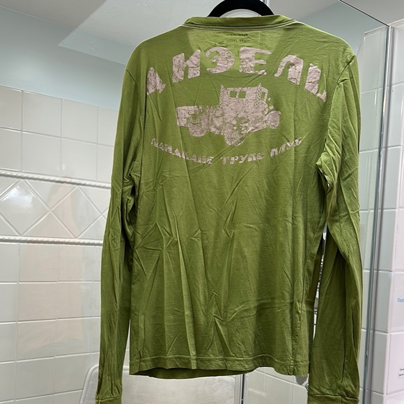 Vintage Diesel Green Long Sleeve Men's T-Shirt L Rare Distressed Design. - Picture 5 of 9